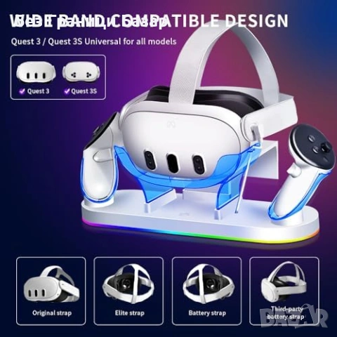 Нова докинг Зарядна станция Meta Quest 3 3S за headset и 2 контролера, снимка 4 - Аксесоари - 54059643