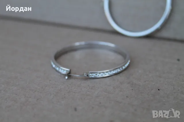 Дамски сребърни обеци с камъни, снимка 3 - Обеци - 50099444