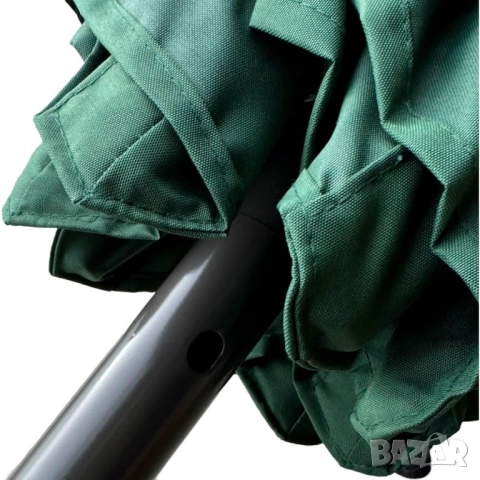 ЧАДЪР С МАНИВЕЛА 1.8М ЗЕЛЕН, снимка 4 - Градински мебели, декорация  - 51688331