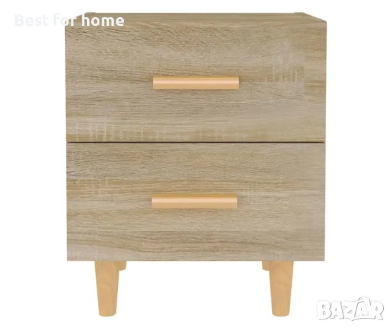 Нощно шкафче, опушен дъб, 40x35x47,5 см, снимка 6 - Скринове - 51166787