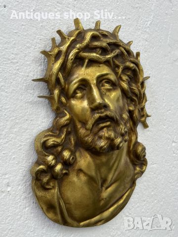 Бронзов барелеф на Исус Христос. №5552, снимка 4 - Антикварни и старинни предмети - 46387780