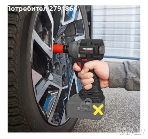 Ударен винтоверт Parkside PPDSSA 20-Li A1, 600 Nm,3 накрайника ½” патронник,17/19/21 mm, снимка 2 - Други инструменти - 53658603