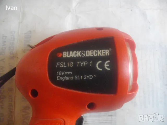 18V BLACK DECKER Made in ENGLAND АНГЛИЙСКИ 18 ВОЛТОВ ПРОЖЕКТОР ФЕНЕР БЛЕК ДЕКЕР ОТЛИЧНО СЪСТОЯНИЕ, снимка 13 - Други инструменти - 50180788