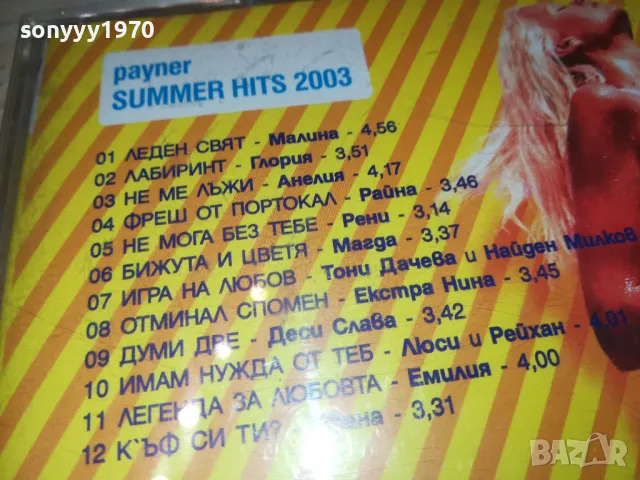 PAYNER SUMMER HITS 2003-ORIGINAL CD 2603251746, снимка 12 - CD дискове - 49651437