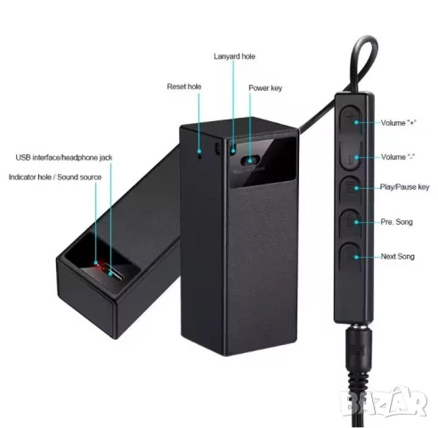 OTG 2Микрофона 360°DSP Магнитен Шпионски АудиоРекордер Гласово Активиране 384чЗапис 1г.Изчакване MP3, снимка 5 - Други - 51104939