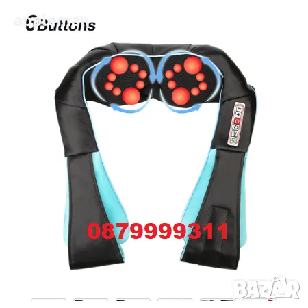 6Д Шиацу масажор за цяло тяло гръб крака врат ръце черен, снимка 2 - Масажори - 49933540