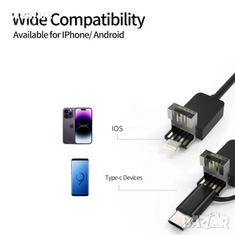 Ендоскопска камера /бароскоп/ GUANMOU ZX31-01 с 360° въртене, Full HD, LED осветление, IP67, снимка 8 - Аксесоари и консумативи - 52298658