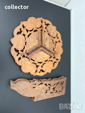 Сгъваема резбована маса / масичка / поставка. №7825, снимка 8 - Антикварни и старинни предмети - 53069508