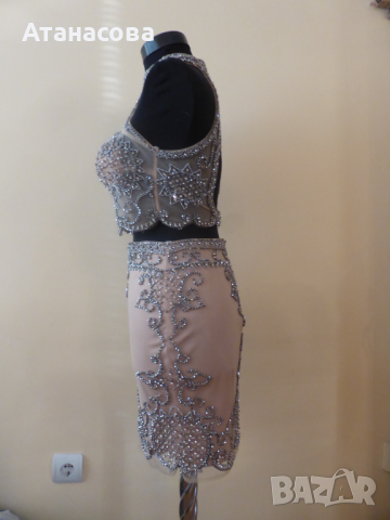  Официална рокля SHERRI HILL от 2 части с камъни Swarowski, снимка 3 - Рокли - 44958246