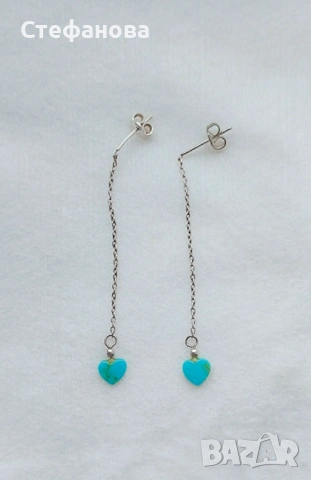Сребърни обеци с тюркоаз