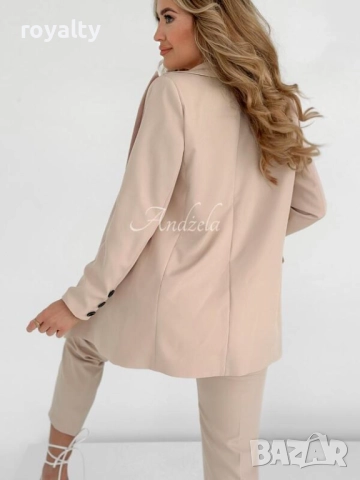 Елегантен бежов дамски костюм, снимка 2 - Комплекти - 51946503