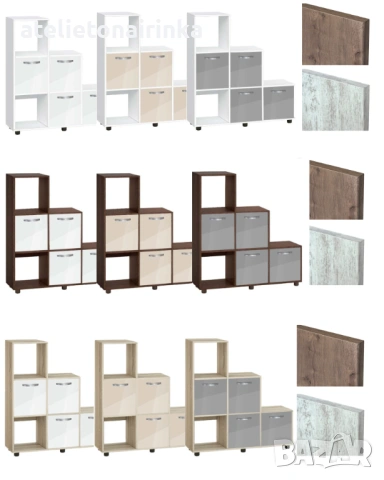 Етажерка Кубо 6 с четири вратички постформинг