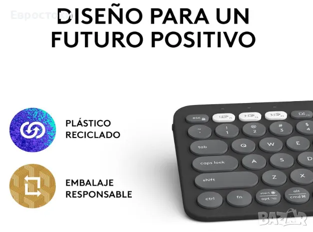 Безжична клавиатура Logitech Pebble Keys 2 K380s, снимка 4 - Клавиатури и мишки - 48823473