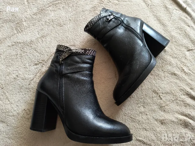 Кожени боти в черно , снимка 1