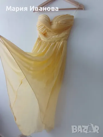 лятна жълта къса рокля, официална, за бал, снимка 2 - Рокли - 49980380