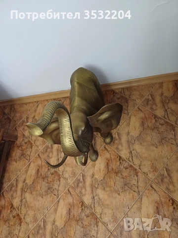 Голям бронзов слон, снимка 4 - Антикварни и старинни предмети - 53178736