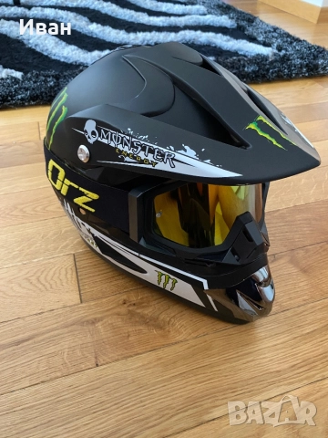 Кросова каска MONSTER, Full Face, DOT, Размер: M -Вело, Мото, Скутер