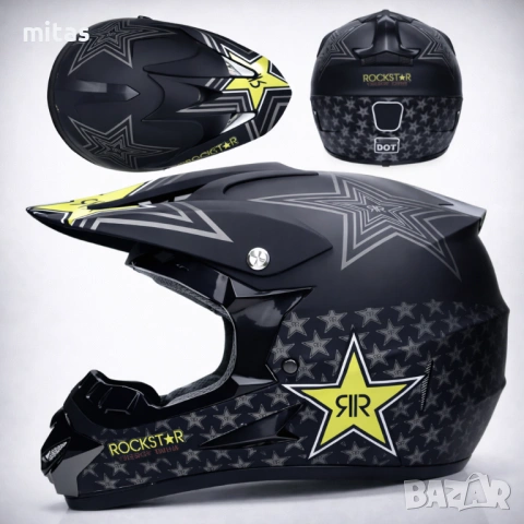 Кросова каска ROCKSTAR, Full Face, DOT Сертификат, Размер: S; M;, снимка 8 - Аксесоари за велосипеди - 52137315