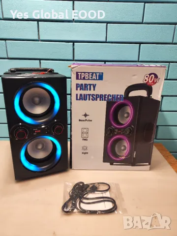 TPBEAT 80W Bluetooth Speaker – TWS Стерео Soundbox с Вградена Светлина, снимка 2 - Тонколони - 48917042