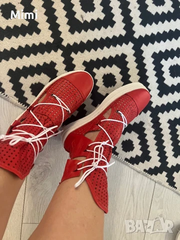 Летни Боти на дупки ест.кожа 37, снимка 4 - Дамски боти - 51409778