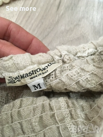 Mastro Moda 100% лен флорален панталон М, снимка 10 - Панталони - 54208506