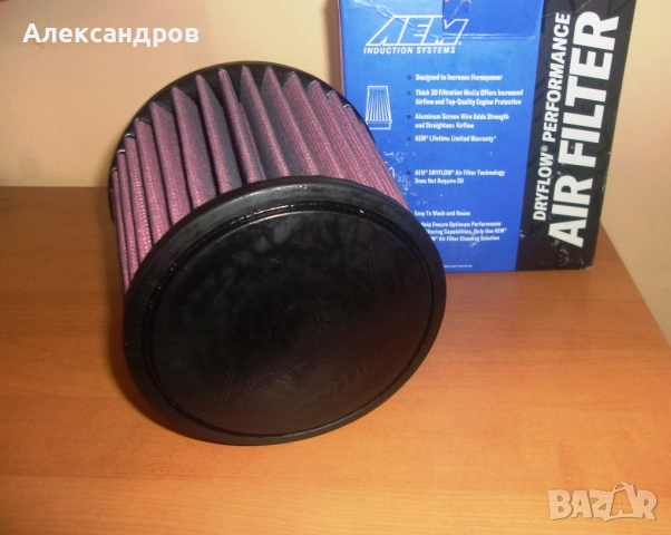 Спортен филтър AEM, топ-филтър, отвор 89мм, чисто нов, промо цена!, снимка 5 - Части - 52667091