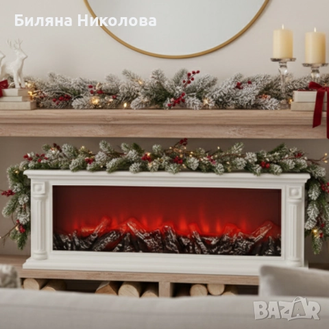 Голяма LED камина с ефект на жар – уют и атмосфера без дим и огън , снимка 3 - Декорация за дома - 52621054
