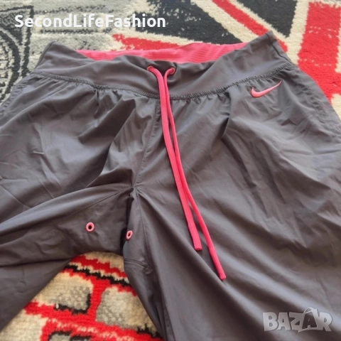 Дамски спортен панталон Nike Dri Fit Crop, размер S, сив, розов, снимка 2 - Къси панталони и бермуди - 52497517