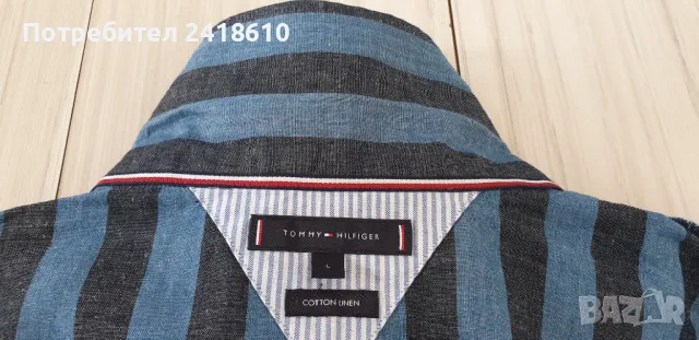 Tommy Hilfiger Cotton / Linen Regular Fit Mens Size L НОВО!  Лен ОРИГИНАЛ! Мъжка Ленена Риза!, снимка 13 - Ризи - 49859384