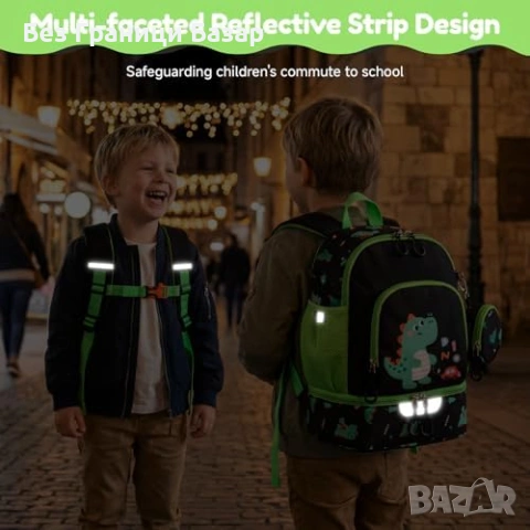 Нова Детска ученическа раница с термо отделение и светлоотразители, снимка 5 - Раници - 53969984