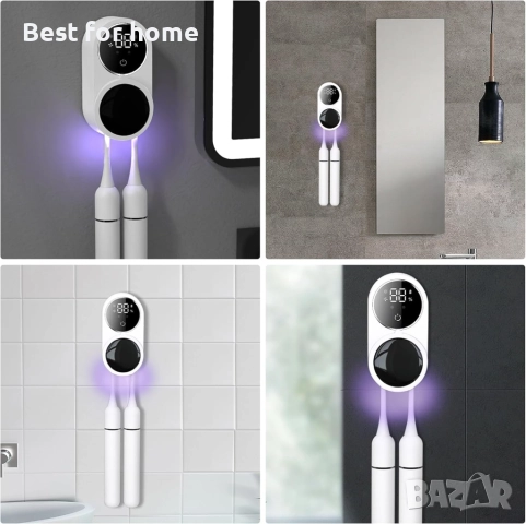 Преносим UV двоен стерилизатор за четки за зъби със сензор, автоматичен превключвател, снимка 5 - Други - 51856855