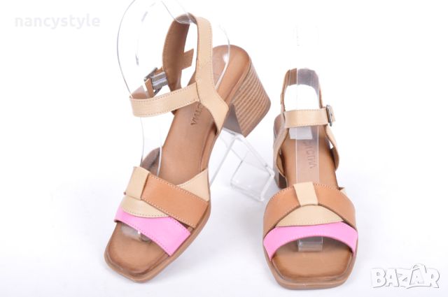 СЕЗОН'24! Дамски сандали естествена кожа дебел ток - Два цвята, снимка 7 - Сандали - 45397729
