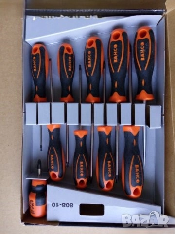 BAHCO 10 броя плоски кръстати звезди отвертки . BAHCO 5 броя отвертки комплект , снимка 3 - Отвертки - 52944183