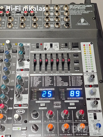 професионален активен миксер смесител мишпулт стъпало усилвател BEHRINGER PMP 6000, снимка 4 - Ресийвъри, усилватели, смесителни пултове - 54251000