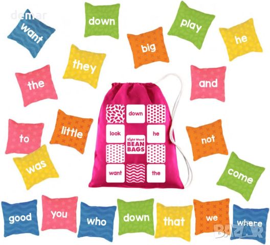 Sight Words Games Образователна игра с английски думи, торбички  за хвърляне за деца 4+ г.