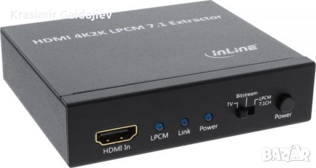 InLine 4K2K HDMI към 7.1 канален аудио екстрактор, снимка 1 - Други - 45353950