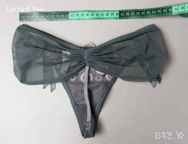 XS/S сиви луксозни прашки с розова бродерия, снимка 6 - Бельо - 53688119