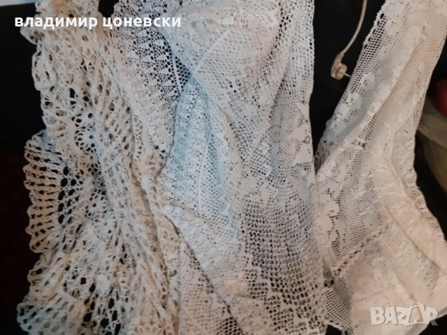 Покривка за кръгла маса,ръчно плетена 120/120 см,мильо,плетиво,бродерия, снимка 10 - Покривки за маси - 53606628