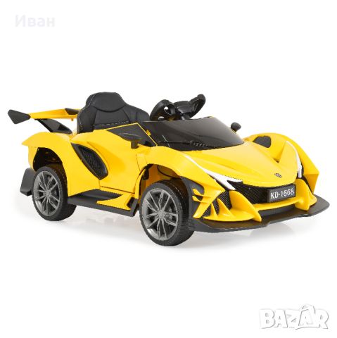 ПРОМО ЦЕНА!НОВО!Акумулаторна кола Flash Yellow с 4Х4,EVA гуми,кожена седалка, снимка 1 - Електрически играчки - 46078951