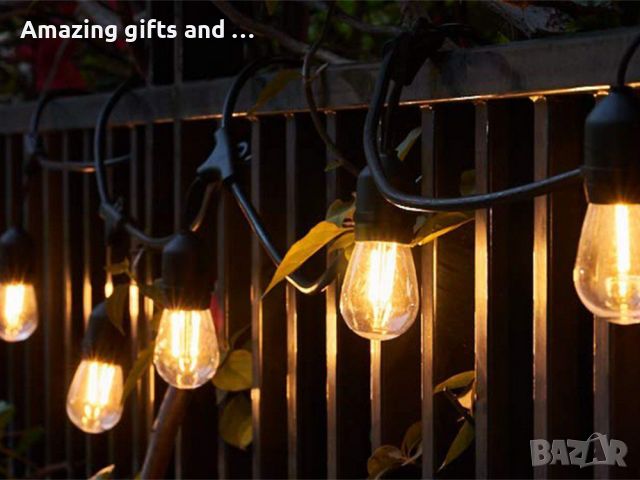 Градински гирлянд ,светеща верига 10 LED Е27 10м, снимка 7 - Външни лампи - 45654590