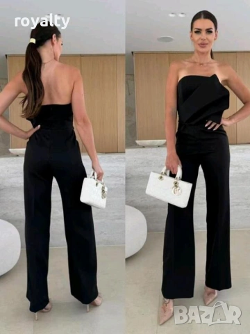 Дамски Черен Елегантен Гащеризон