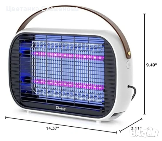LED уред за унищожаване на насекоми Buzbug за вътрешна употреба, снимка 5 - Лед осветление - 53077611