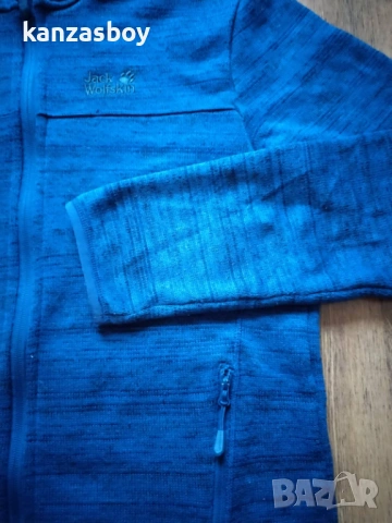 Jack Wolfskin Men Aquila Hooded Royal Blue - мъжко поларено горнище С, снимка 6 - Спортни дрехи, екипи - 53276133