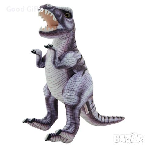 Плюшена играчка Динозавър Тиранозавър, Сив, 30см, снимка 1 - Плюшени играчки - 45780351