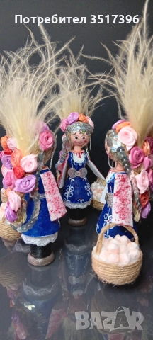 Лазарка - Дървена кукла с българска национална носия, снимка 6 - Декорация за дома - 51510287