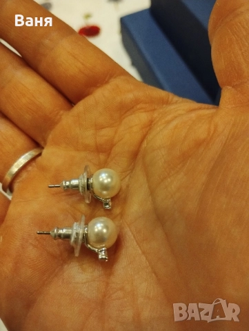 Swarovski перлени обеци 