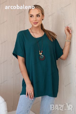 Голяма дамска блуза с висулка, 14цвята , снимка 13 - Тениски - 46429633