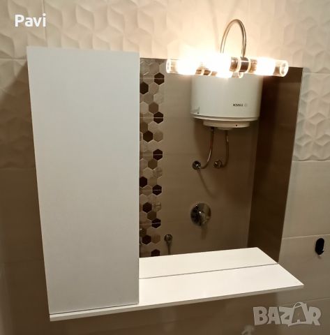 Нов ПВЦ шкаф за баня с огледало и осветление , снимка 2 - Шкафове - 46388143