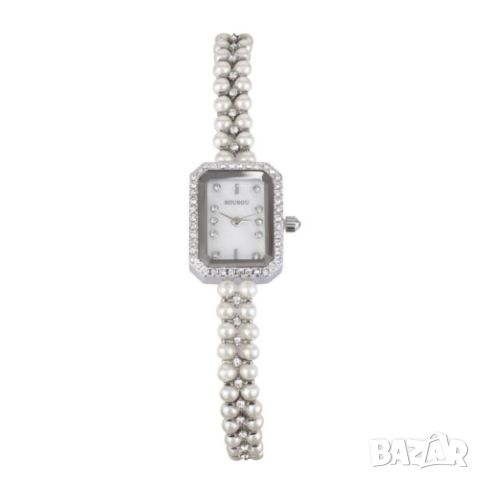 Дамски часовник  комплект с гривна бял/сребрист, снимка 4 - Дамски - 46412629