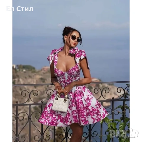 💕Лятна рокля с плохи и връзки на раменете, снимка 6 - Рокли - 53944327